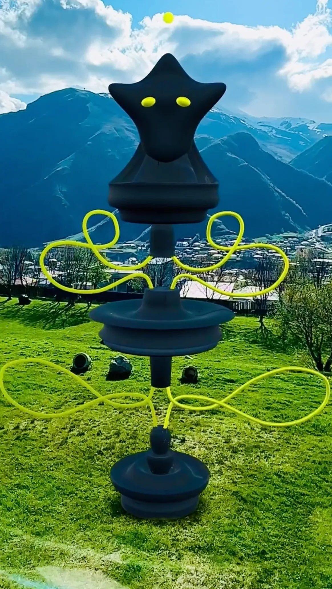 Yathra 6 — site-specific 3D digital sculpture by Fabin Rasheed, traveling generative art project