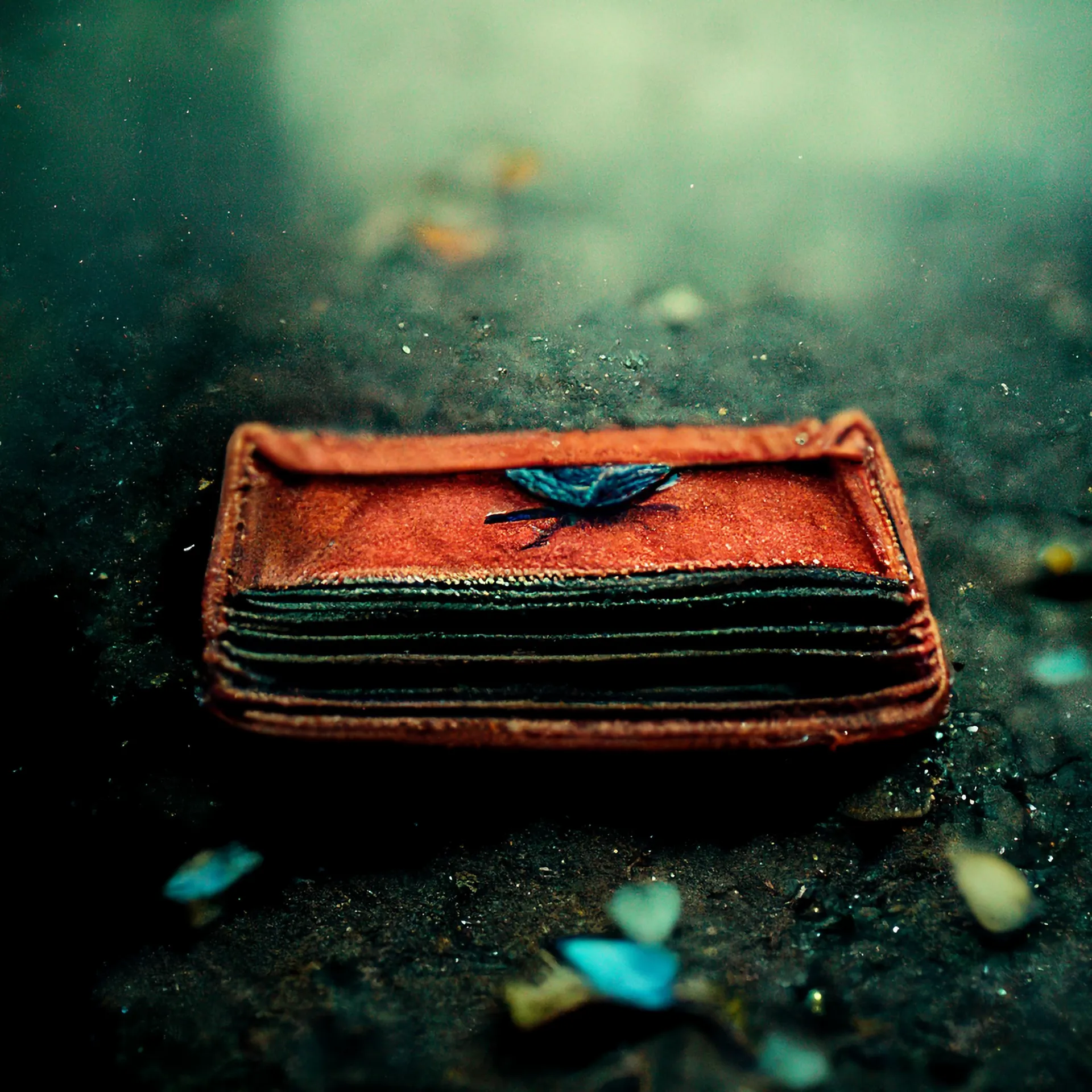 The Lost Wallet — narrative digital art by Fabin Rasheed (2022). Explores identity, memory, and what is truly valuable through generative imagery.