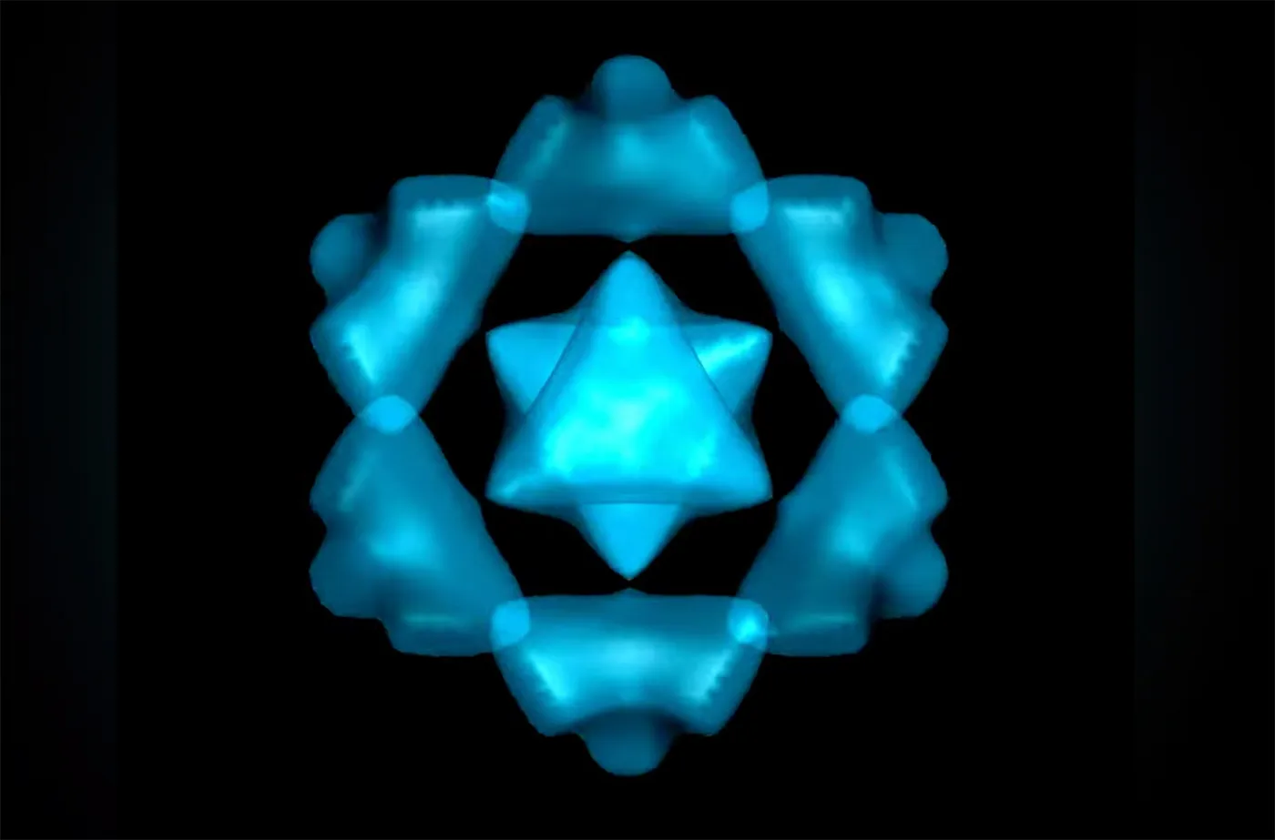 An Origin Story — generative sacred geometry energy graph by Fabin Rasheed, exploring wave interference patterns and the Sri Yantra, 2025