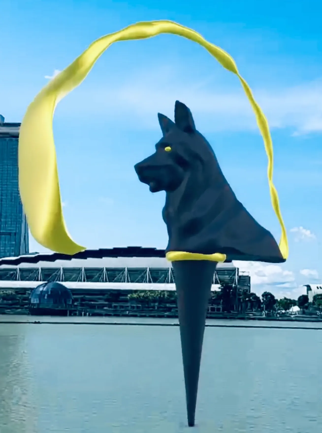 Yathra 7 — site-specific 3D digital sculpture by Fabin Rasheed, traveling generative art project